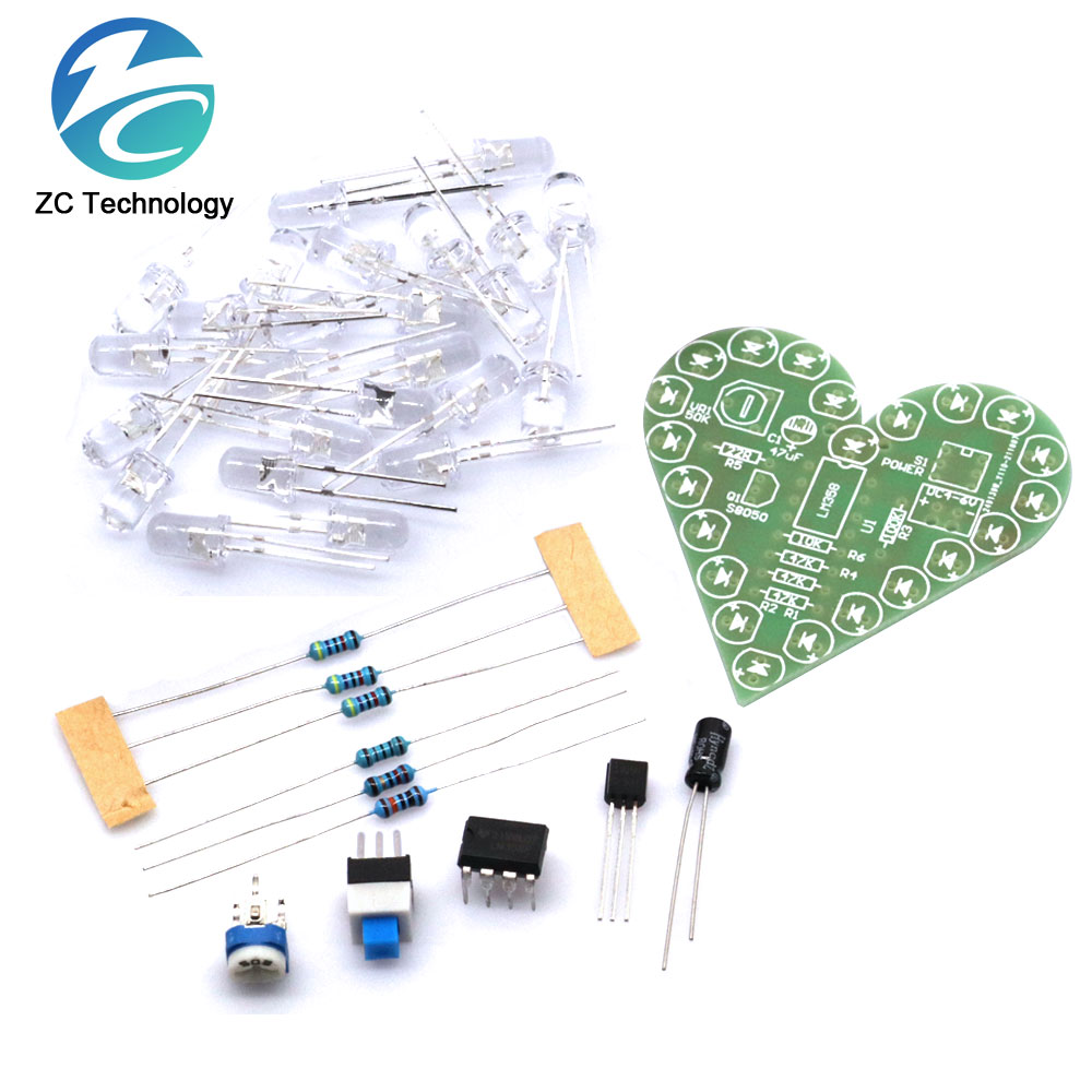 Diy Electronics Project Kit - Zestaw DIY kształt serca lampa oddychająca
